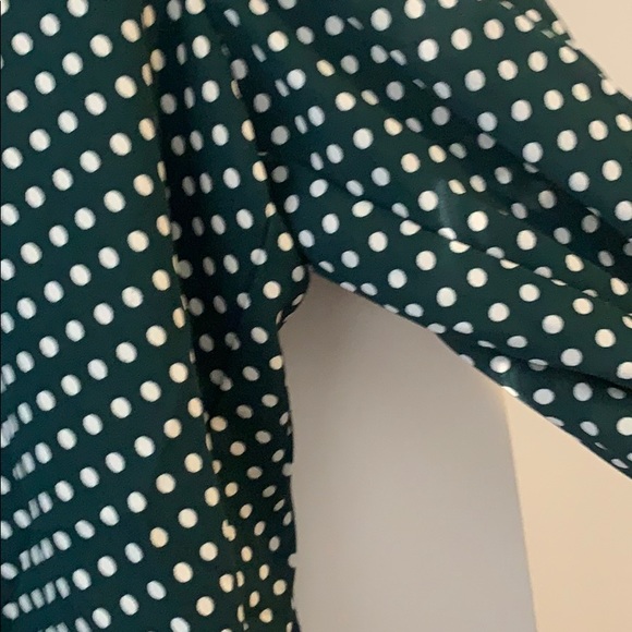 Loft Green Polka-Dot Blouse - Size XL - Picture 4 of 6